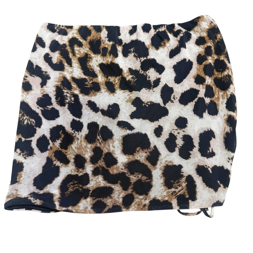 Fashion Nova Mia Leopard Mesh Skirt size L - Picture 4 of 7